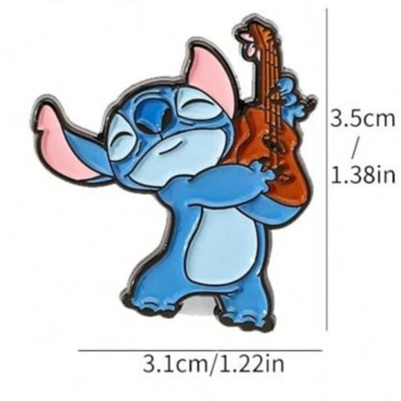 DISNEY Stitch Playing Ukulele Enamel Trading Pin (BRAND-NEW & SO CUTE!) - Picture 2 of 3